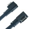 Machine Vision Camera Link Cable Assembly,  SDR 26P Male Plug Straight  to SDR 26P Male Plug Exit Left Cables, Molded Hood with Screws, Black Jacket