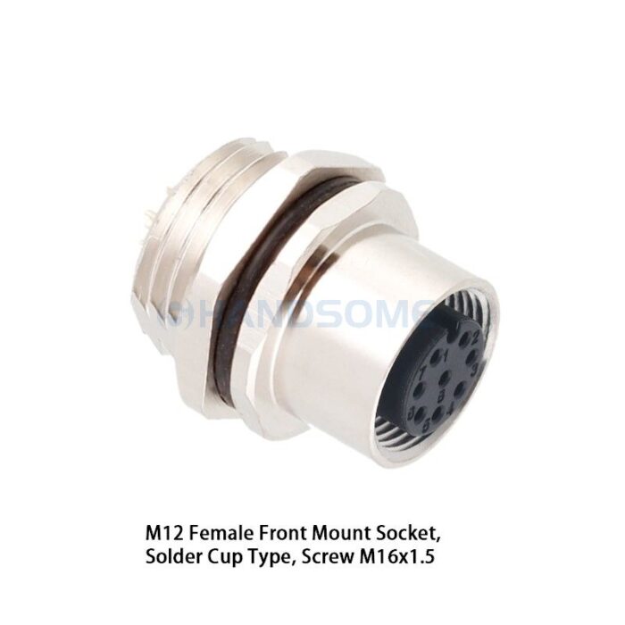 HSCN01M12-XXF-087 M12 Front Mount Socket