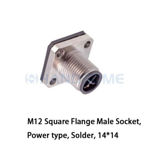 HSCN01M12-XXM-163 M12 Square Flange Socket